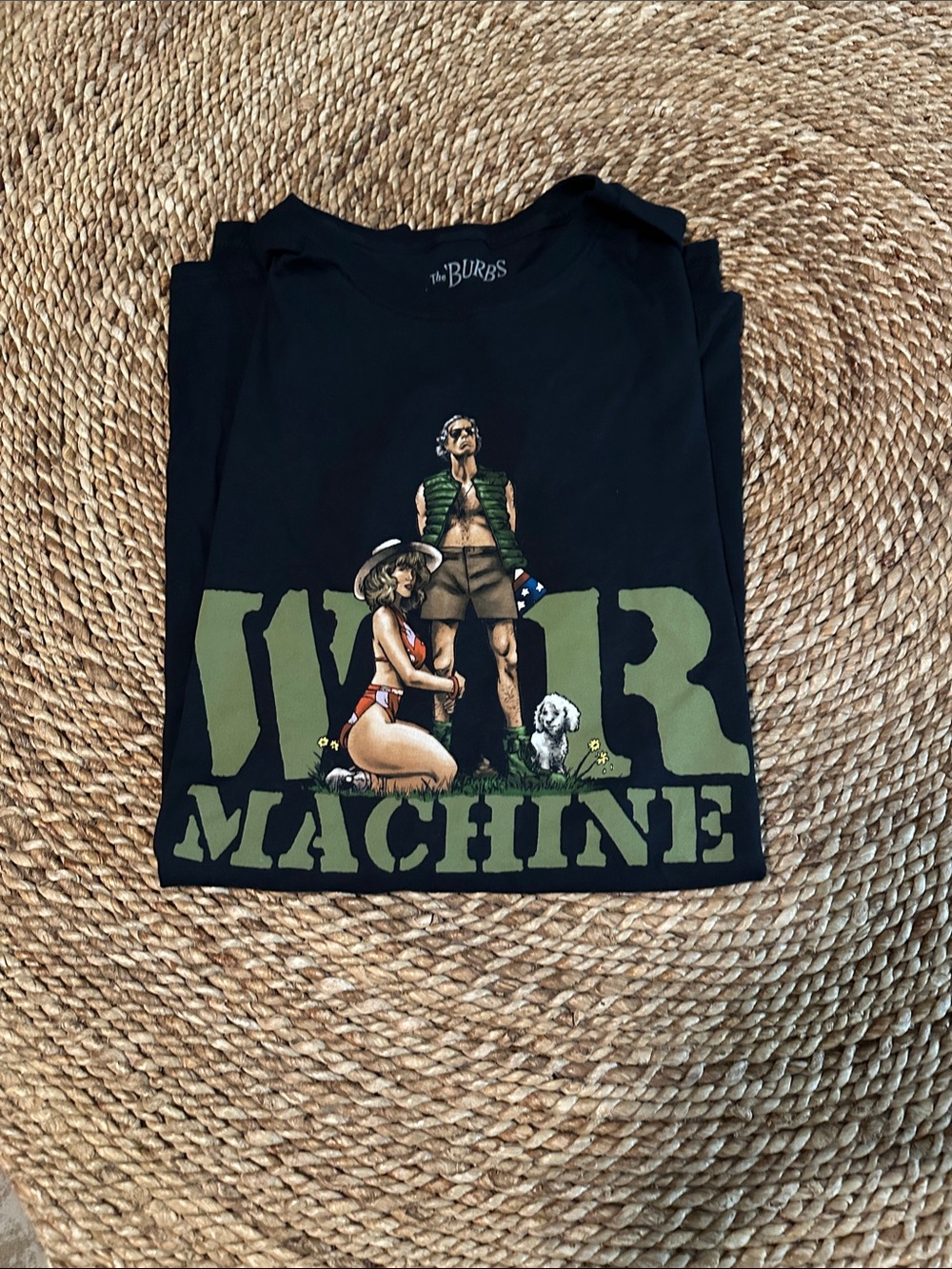 Men size 4X Black 'War Machine' Graphic Tee Burbs Movie